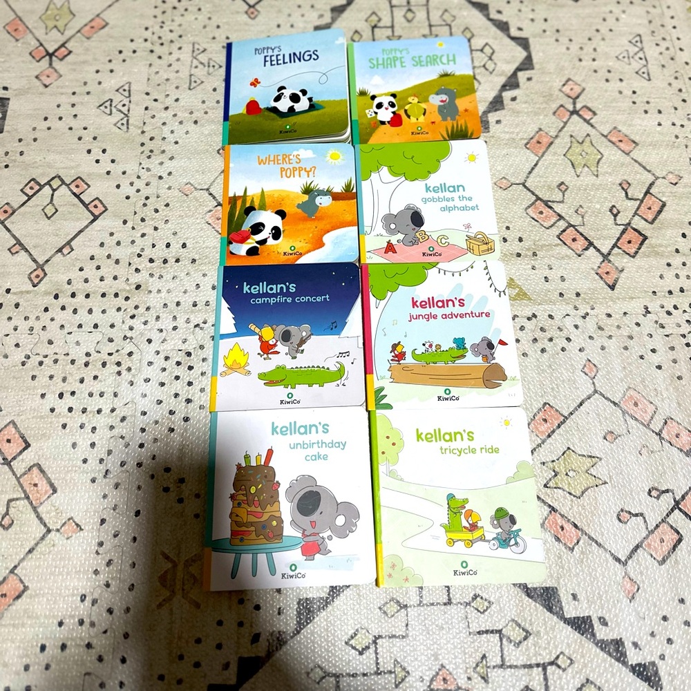 Kiwi Co Kellan Poppy Board Books Preschool Daycare Bookset Lot of 8